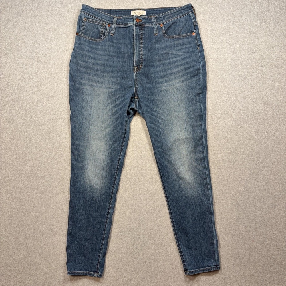 Madewell Jeans Womens 33 Medium Wash Blue Curvy High Rise Skinny Stretch Denim